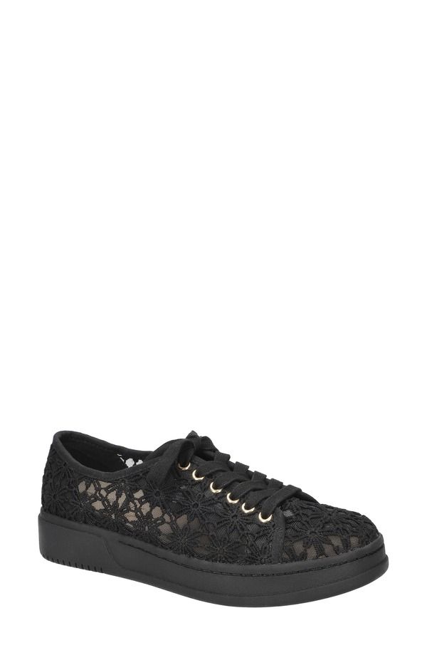 ベラヴィータ レディース シューズ スニーカー プラットフォーム レース Bella Vitabagale Lace Platform Sneaker Black Flower Embroidery