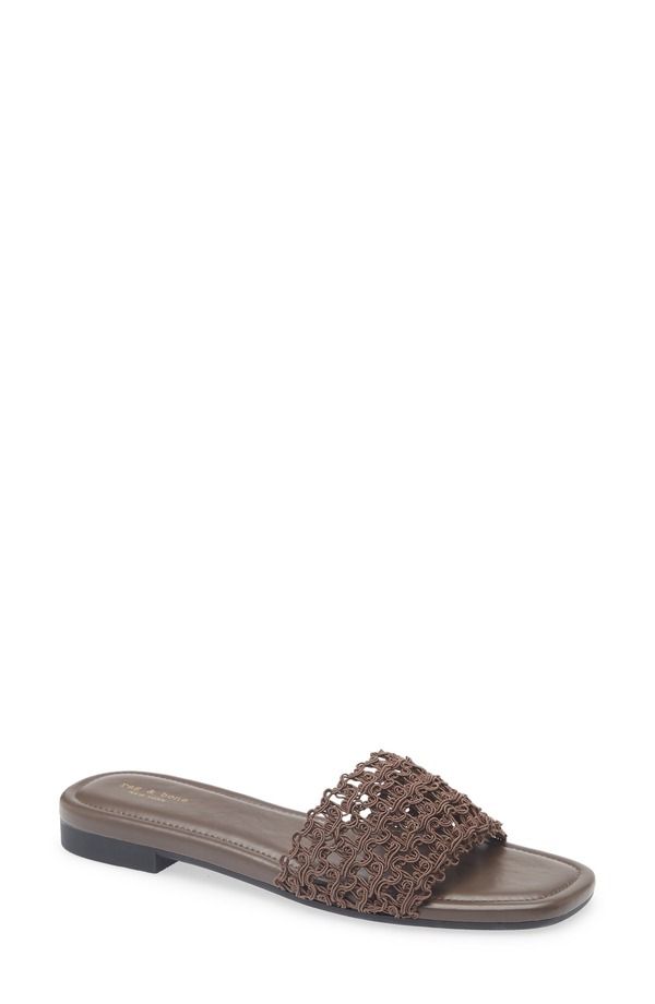 ラグアンドボーン レディース シューズ サンダル rag bonellie Slide Sandal Dark Mocha Mesh モカ