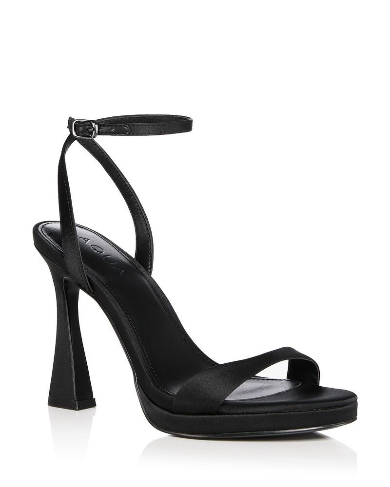アクア レディース シューズ サンダル AQUA Womens Darby Sandals Exclusive Black Satin ブラック