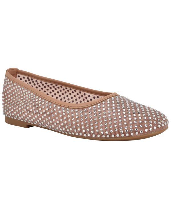 ナインウェスト レディース シューズ スリッポン・ローファー Nine West Womens Burnne SlipOn Ballet Flats Nude Rhinestone Mesh