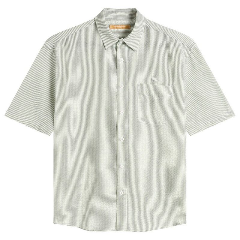 フリズムワークス メンズ トップス シャツ FrizmWORKS OG Stripe Seersucker Short Sleeve Shirt Green グリーン