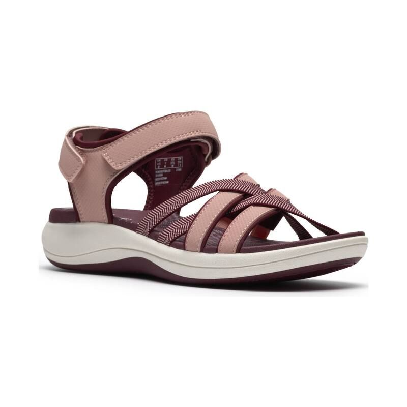 クラークス レディース シューズ サンダル Clarks Cloudsteppers Mira Shore Womenstrappy Sport Sandals Maroon マルーン