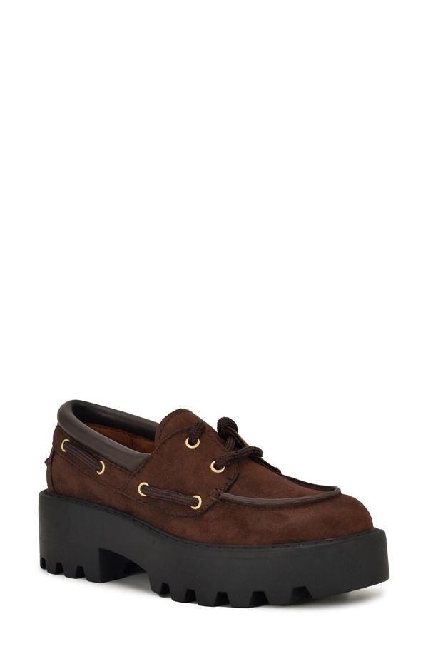 ナインウェスト レディース シューズ スリッポン・ローファー Nine West Kerisa Lug Sole Loafer Dark Brown 200 ブラウン