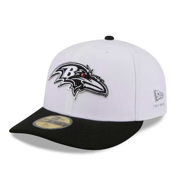ニューエラ メンズ アクセサリー 帽子 Mens New Era WhiteBlack Baltimore Ravens 2026 NFL Draft PreCurved 59FIFTY Fitted