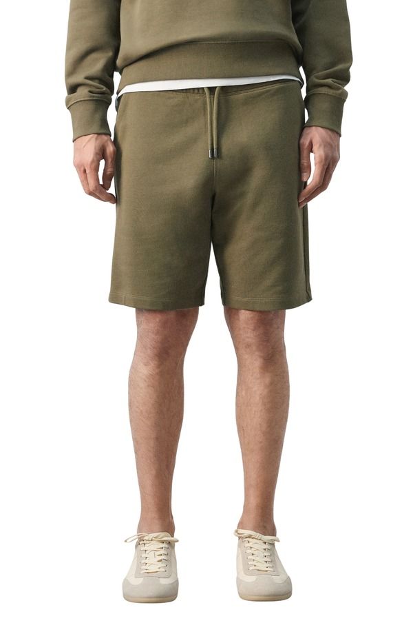 マンゴ メンズ ボトムス ハーフパンツ・ショーツ ショートパンツ コットン MANGO Cotton Drawstring Shorts Dark Green グリーン
