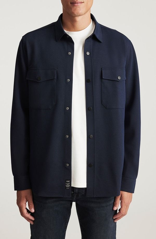 マーヴィ ジーンズ メンズ トップス シャツ ニット Mavi Jeans Pocket Knit SnapUp Shirt Baritone Blue ブルー