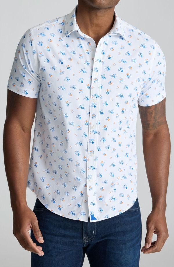 アンタックイット メンズ トップス シャツ フラワー柄 フラワー UNTUCKit Opal Floral Short Sleeve Performance ButtonUp Shirt White