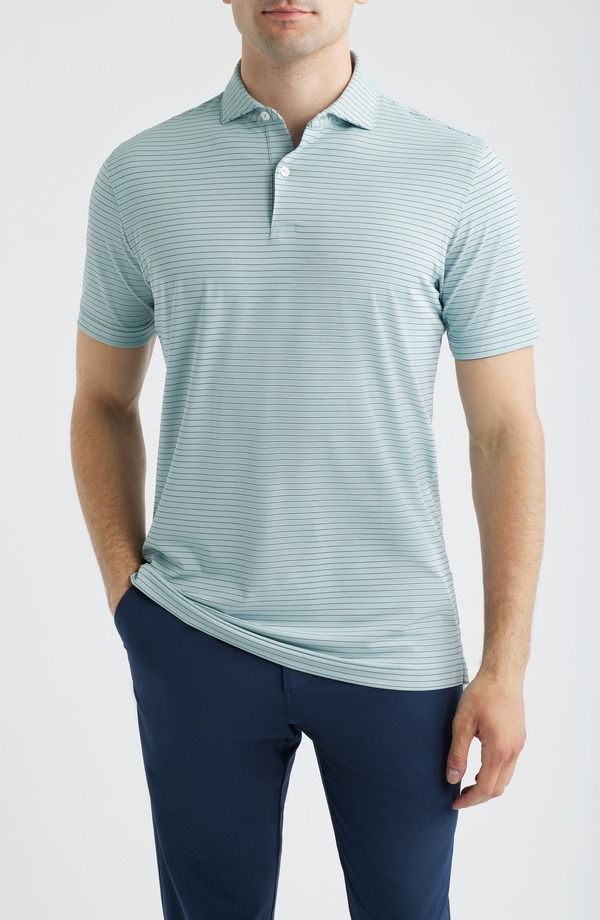 ピーター・ミラー メンズ トップス ポロシャツ ジャージー Peter Millar Keynote Performance Jersey Golf Polo Light Willow