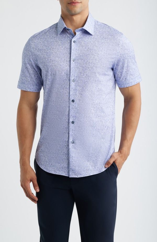 ブガッチ メンズ トップス シャツ フラワー柄 コットン フラワー Bugatchi Miles OoohCotton Floral Short Sleeve ButtonUp Shirt Orchi