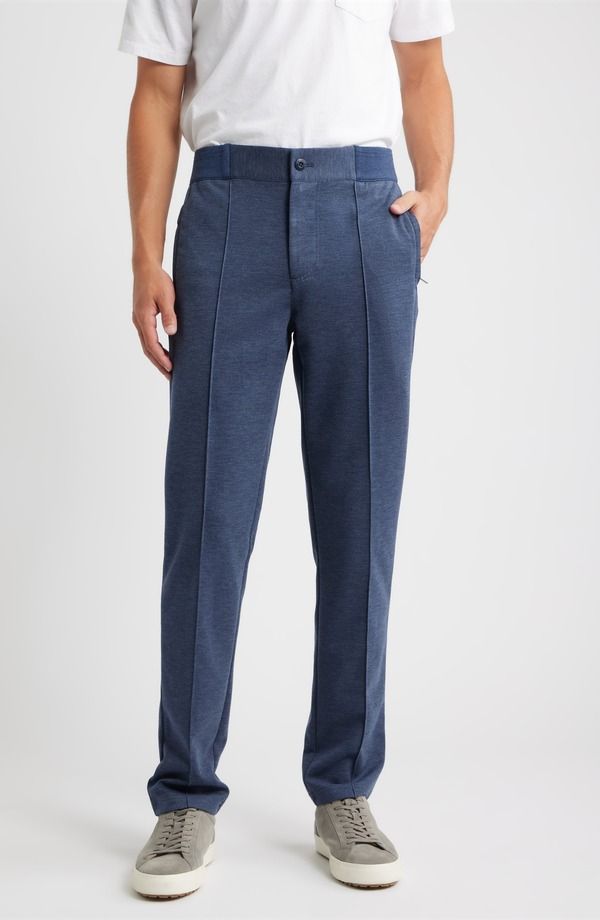 ブガッチ メンズ ボトムス カジュアルパンツ ニット Bugatchi Softouch Pintucknit Pants Navy ネイビー