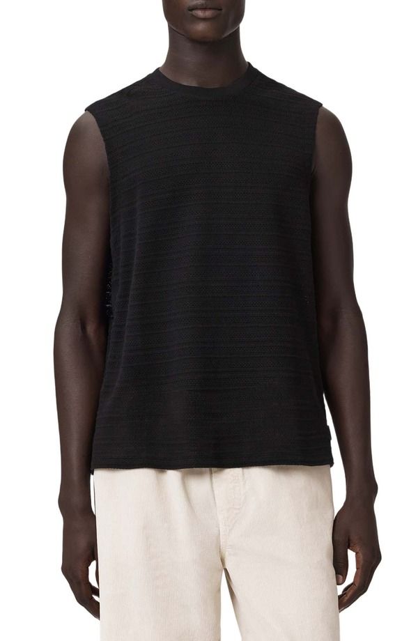 オールセインツ メンズ トップス シャツ ベスト セーター AllSaints Cove Sweater Vest Jet Black ブラック