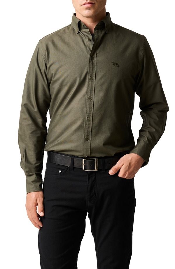 ロッドアンドグン メンズ トップス シャツ オックスフォード Rodd Gunn Oxford Sports Fit Shirt Forest フォレスト