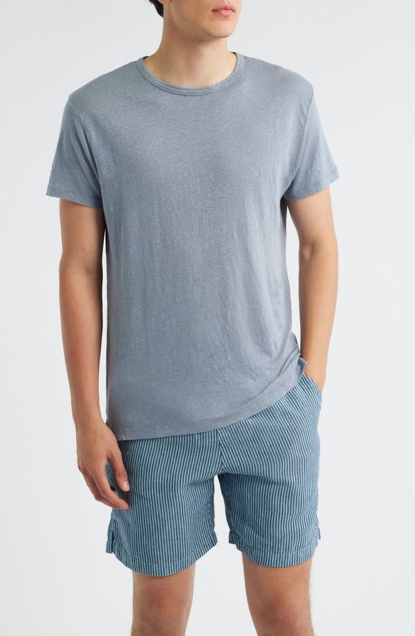 アレックスクレーン メンズ トップス Tシャツ リネン ALEX CRANE Sun Linen TShirt Wave
