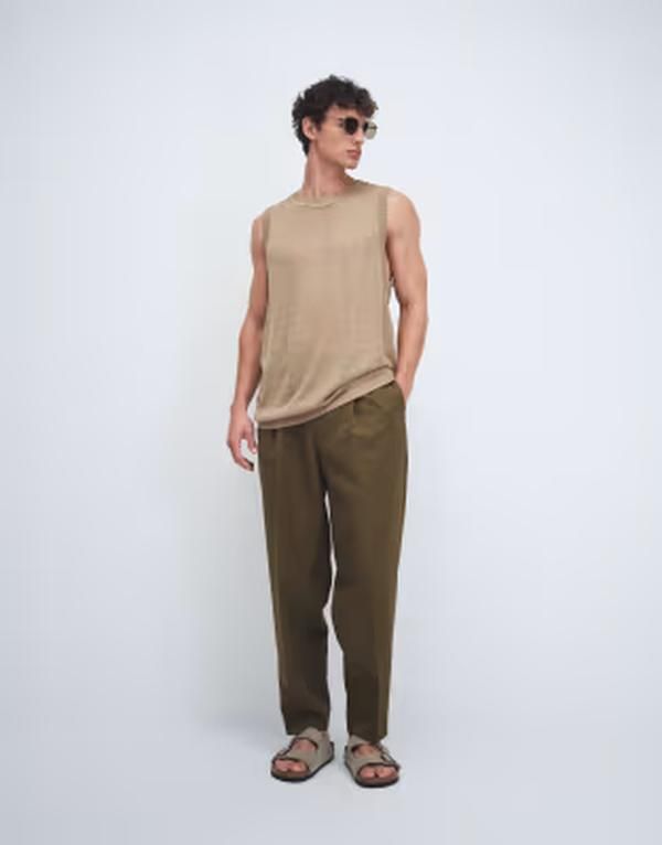 エイソス メンズ ボトムス カジュアルパンツ プリーツ ASOS DESIGN smart pleated oversized tapered pants in olive GREEN グリーン