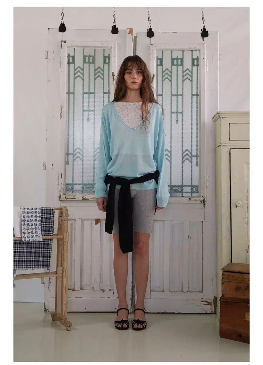 WITHOUTSUMMER Button v-neck knit