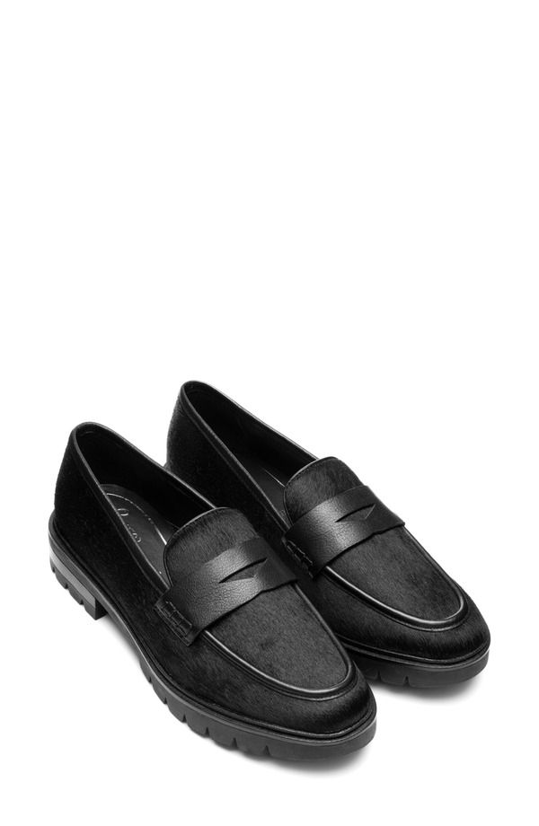 アラ レディース シューズ オックスフォード ローファー ara Crescent Lug Penny Loafer Black 2 ブラック