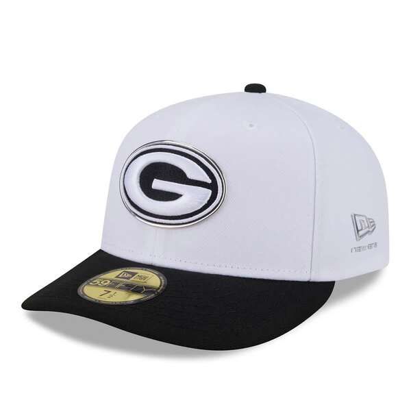 ニューエラ メンズ アクセサリー 帽子 Mens New Era WhiteBlack Green Bay Packers 2026 NFL Draft PreCurved 59FIFTY Fitte