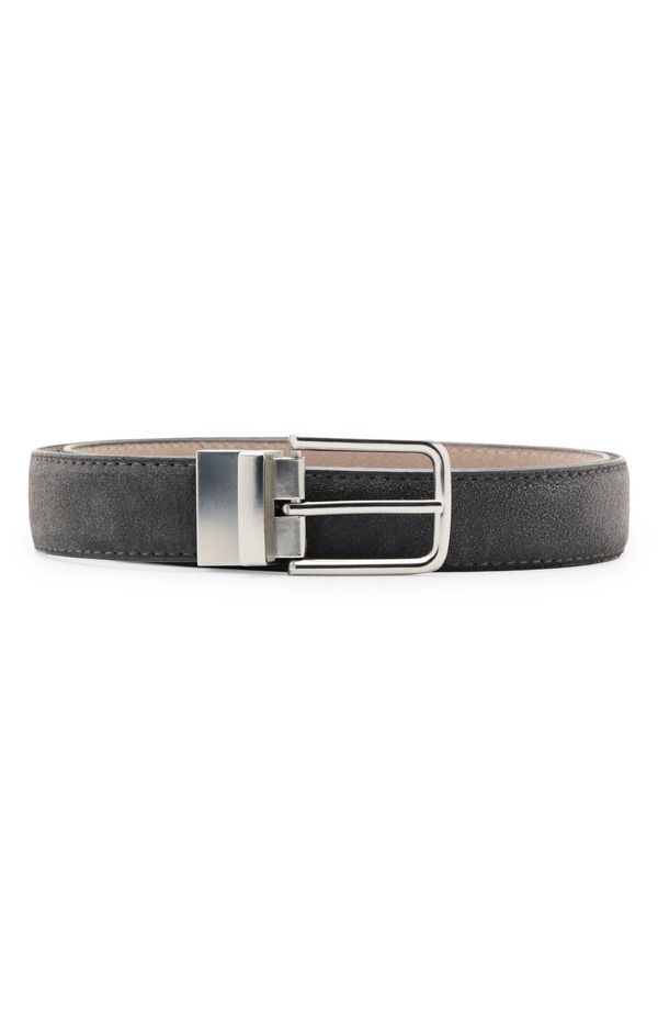 マンゴ メンズ アクセサリー ベルト スエード MANGO Reversible Suede Belt Sand サンド