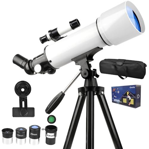 天体望遠鏡 子供 初心者 天体望遠鏡セット 高倍率 400倍 口径70mm 焦点距離400mm 月のクレーターが見える アイピース6 / 10/ 25mm スマホ写真・動画撮影 天体/地上両用 屈折式 アルミ製伸縮式三脚 てんたいぼうえんきょう 月 天送料無料
