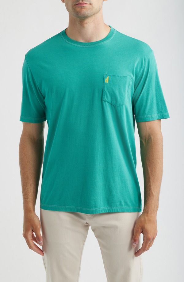 ジョニー オー メンズ トップス Tシャツ コットン johnnieO Wave Rider Cotton Blend PocketShirt Seaglass