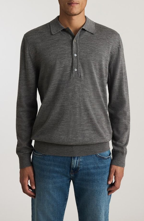 マーヴィ ジーンズ メンズ アウター パーカー・スウェット ポロシャツ ウール Mavi Jeans Woolong Sleeve Polo Grey Melange グレー