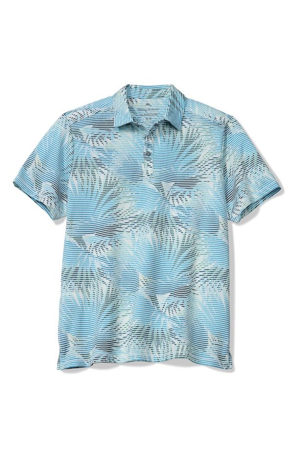トッミーバハマ メンズ トップス ポロシャツ Tommy Bahama IslandZone Costa Wave Fiore Fronds Polo Shirt Saxony Blue ブルー