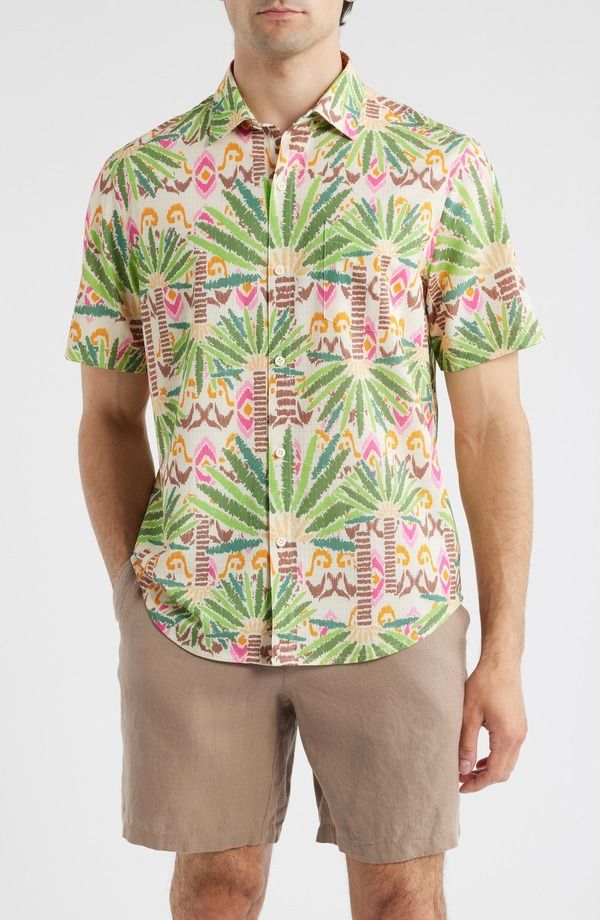 トッミーバハマ メンズ トップス シャツ Tommy Bahama Coast Palm Pointed IslandZone Short Sleeve ButtonUp Shirt Vanilla