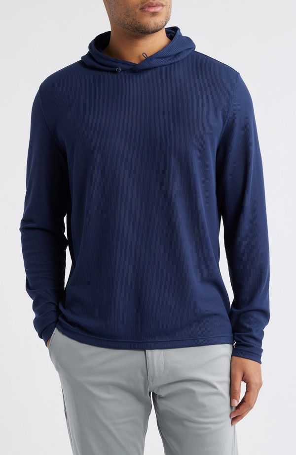 ジョニー オー メンズ アウター パーカー・スウェット johnnieO Brinson Waffle Pullover Hoodie Navy ネイビー