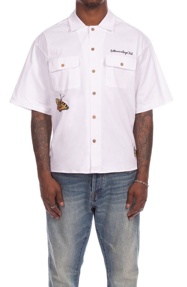 ビリオネアボーイズクラブ メンズ トップス シャツ コットン Billionaire Boys ClubB Aura Oversize Short Sleeve Cotton ButtonUp Wor