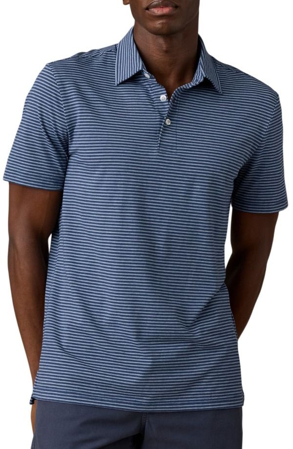 ファレティ メンズ トップス ポロシャツ Faherty Movement Polo Navy Strait Stripe ネイビー