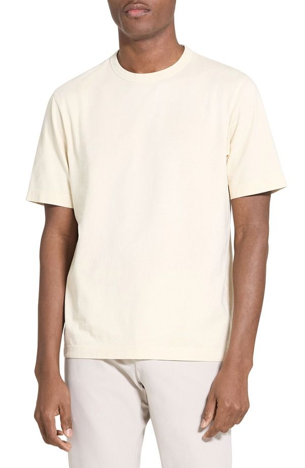 セオリー メンズ トップス Tシャツ クルーネック Theory Tinted Crewneck TShirtinted Seashell