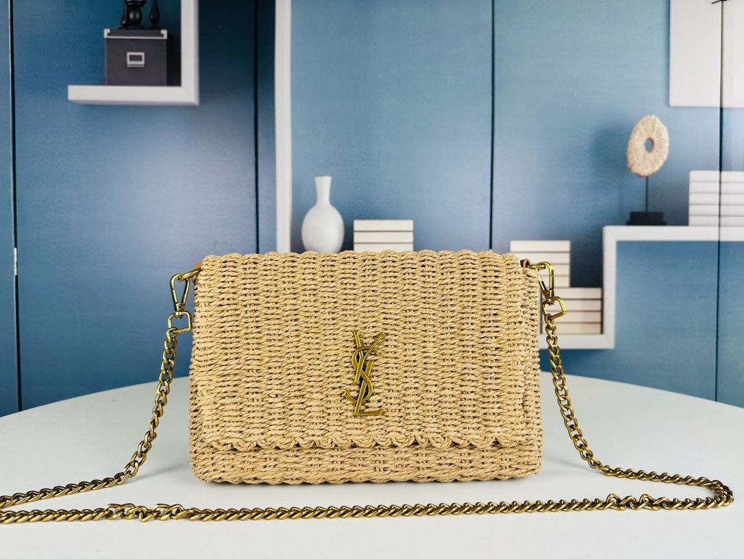 【今日特価】YSL（サンローラン） Kate ラフィア編みチェーンバッグ 送料無料 在庫限定セール価格！-WT0輸入