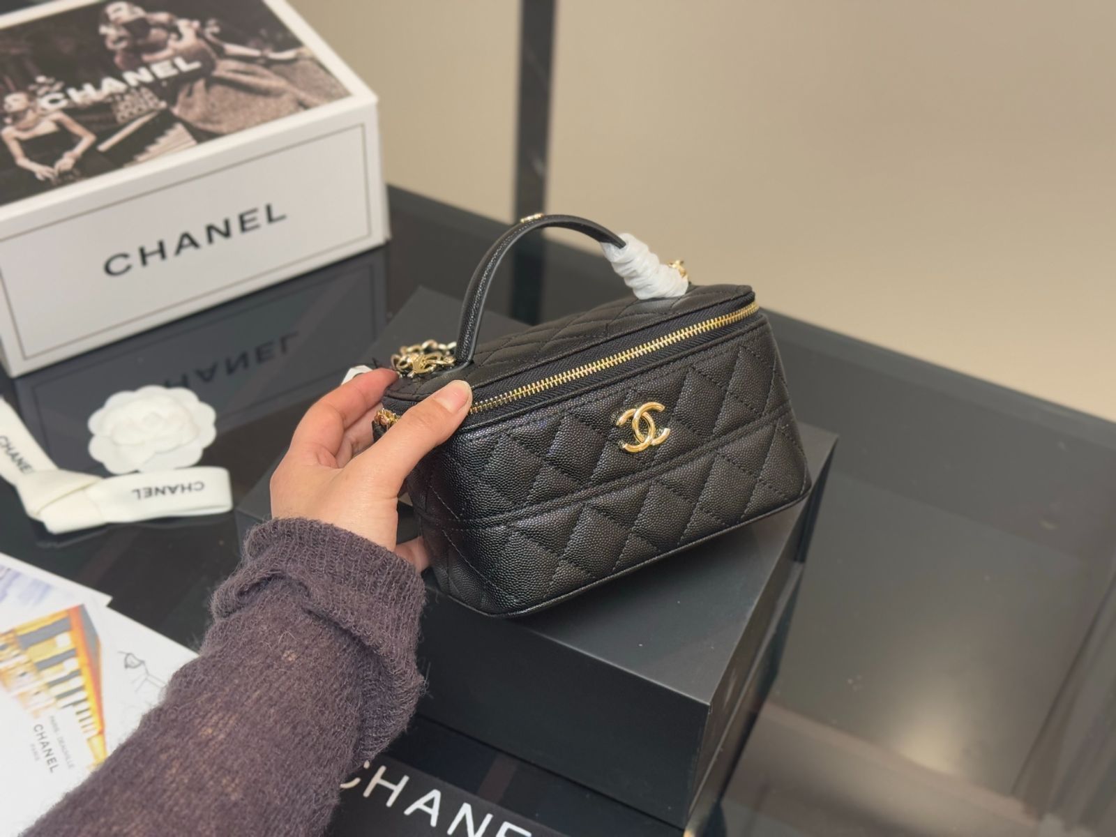 【今日特価】Chanel トランクバッグ / 化粧箱 17×11cm-WTO輸入