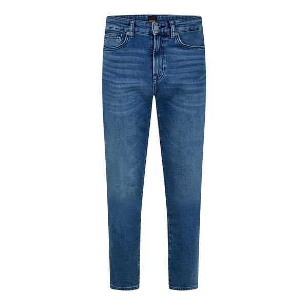ボス メンズ ボトムス デニムパンツ ロゴ ジーンズ Boss Mens BOSStraight Denim Jeans with Logo Detail ReMaine Compass 427 デニ