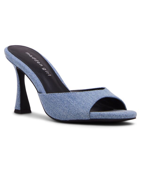 マッデンガール レディース シューズ スリッポン・ローファー サンダル ヒール Madden Girl Womens Gibson HighHeel SlipOn Sandals Blue Denim
