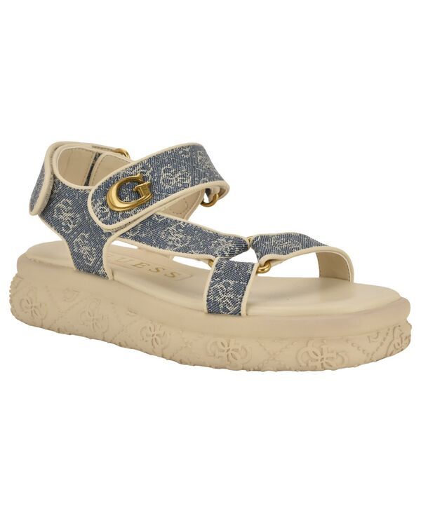ゲス レディース シューズ サンダル プラットフォーム GUESS Womens Lanara Strappy Sporty Quattro G Platform Footbed Sandals Bl