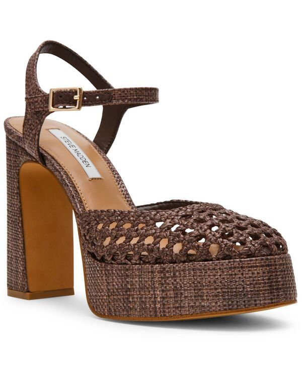 スティーブ マデン レディース シューズ サンダル プラットフォーム Steve Madden Womens Lexie Woven TwoPiece Platform Sandals Brown W
