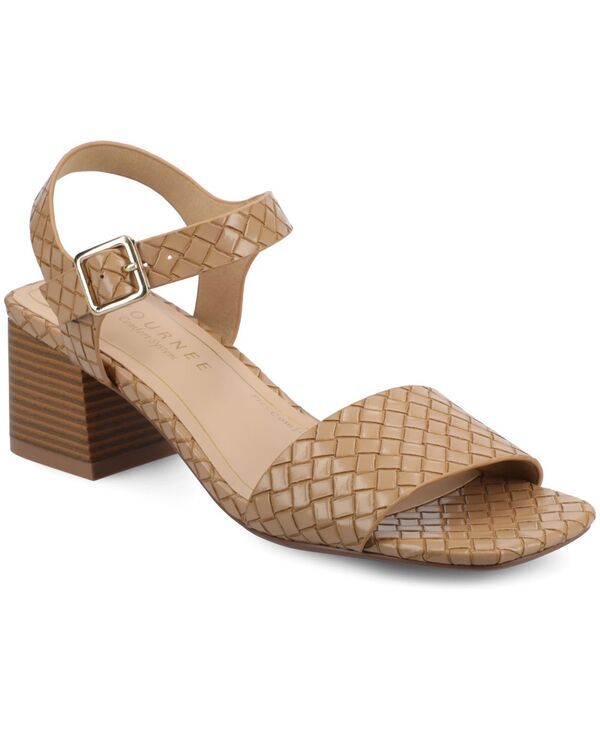 ジュルネ コレクション レディース シューズ サンダル ヒール Journee Collection Womenshaina Woven Block Heel Dressandals Tan Wove
