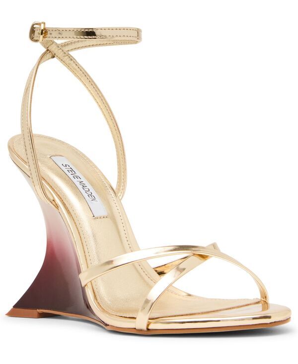 スティーブ マデン レディース シューズ サンダル Steve Madden Womens Layerstrappy Sculpted Wedge Sandals Gold Metallic Mult