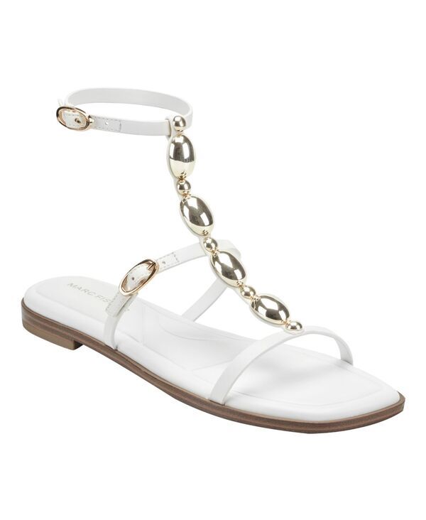 マークフィッシャー レディース シューズ サンダル Marc Fisher Womens Folai Ornamented Gladiator Flat Sandals White ホワイト