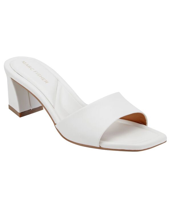 マークフィッシャー レディース シューズ サンダル ヒール Marc Fisher Womens Gelso Square Toe Block Heel Dressandals White ホワイト