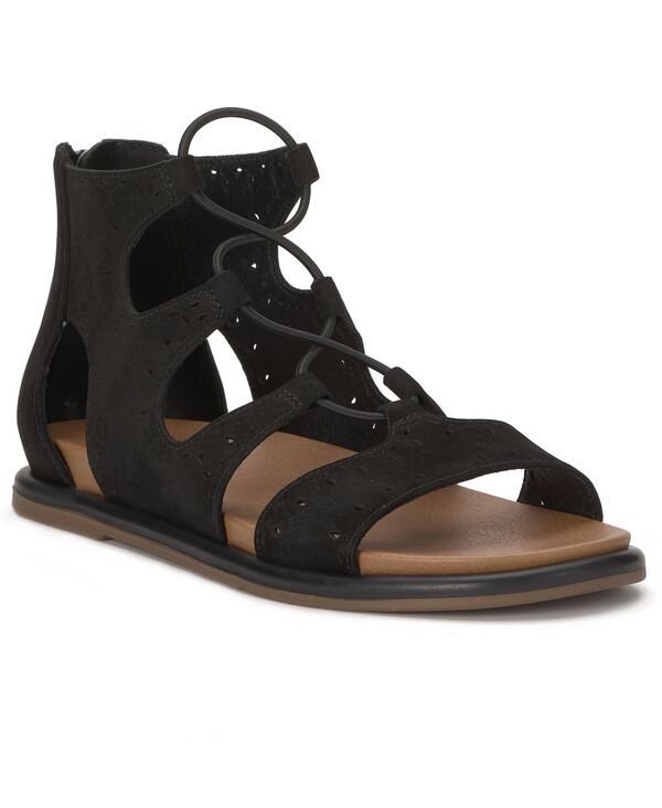 ラッキーブランド レディース シューズ サンダル レース Lucky Brand Womensartea Laced Gladiator Flat Sandals Black Oily Nubuck