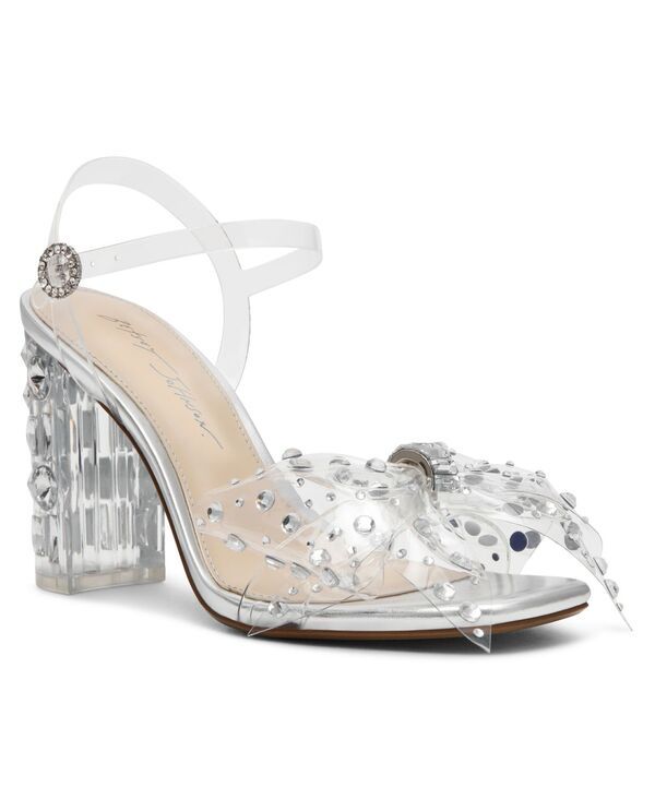 ベッツィジョンソン レディース シューズ サンダル ヒール Betsey Johnson Womens Pratt Bow Block Heel Sandalsilver シルバー