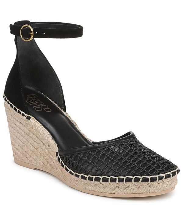 フランコサルト レディース シューズ サンダル Franco Sarto Womens Idalia Espadrille Wedge Sandals Black Faux LeatherSuede