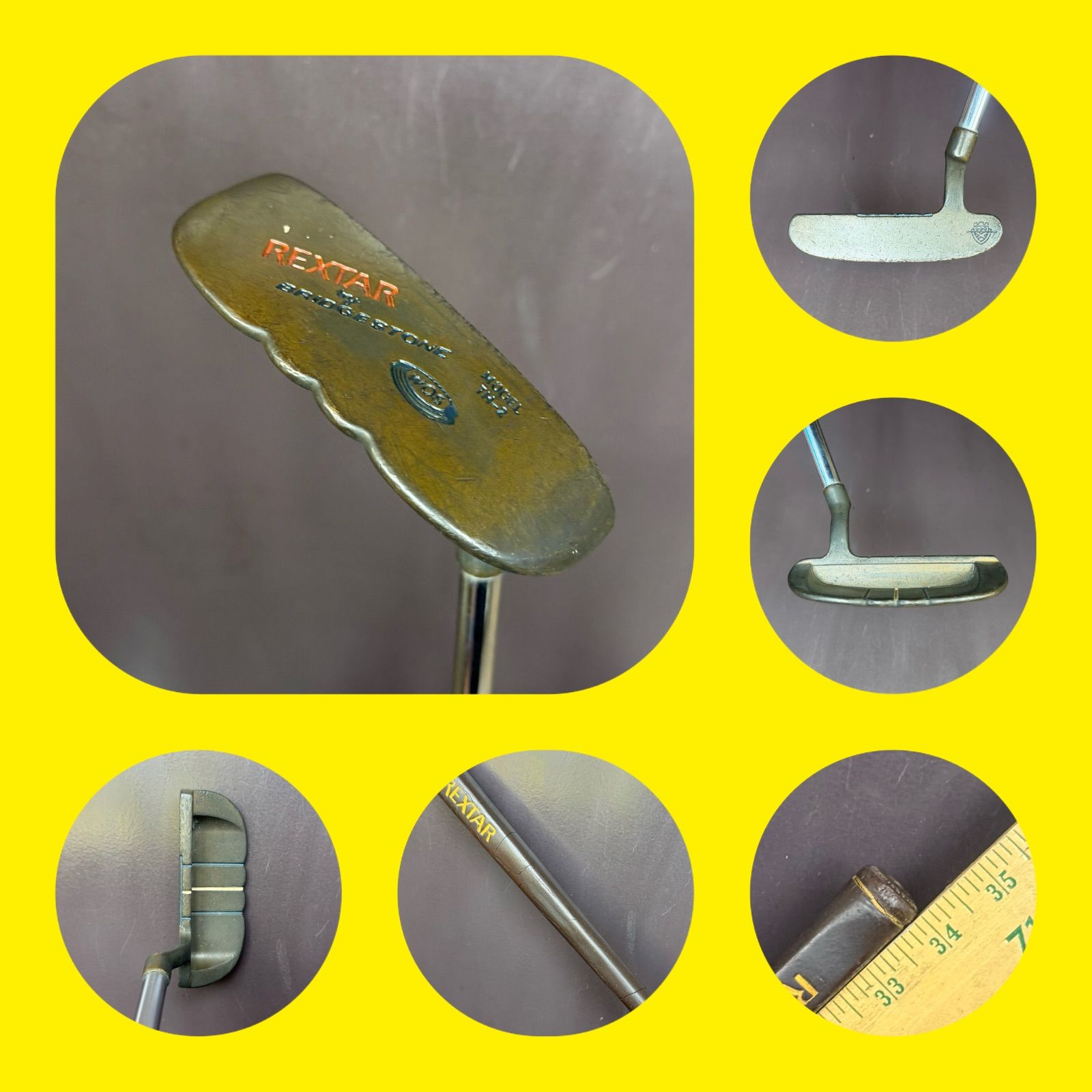 ★3N-14-06-P140★34インチ★パター★送料込み★名器★ブリヂストン★REXTER★構えやすくてストロークしやすいやさしいパター★