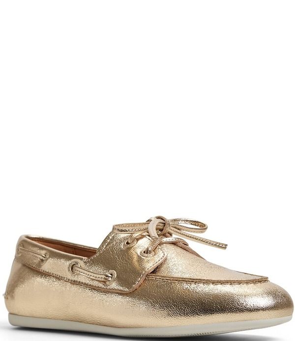 スペリー レディース シューズ レザー Sperry Womenslim Boatumbled Leather Boat Shoes Gold ゴールド