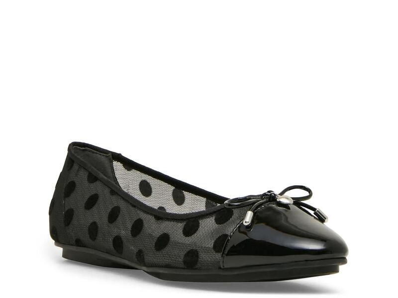 アンクライン レディース シューズ パンプス Anne KleinLuci Ballet Flat Black Polka Dot Mesh Fabric ブラック