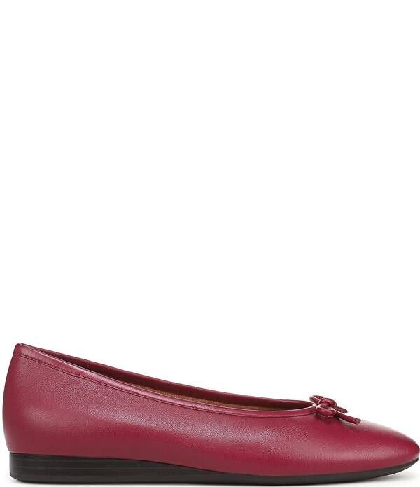 バイオニック レディース シューズ パンプス レザー Vionic Larissa Leather Bow Detail Ballet Flats Tibetan Red レッド
