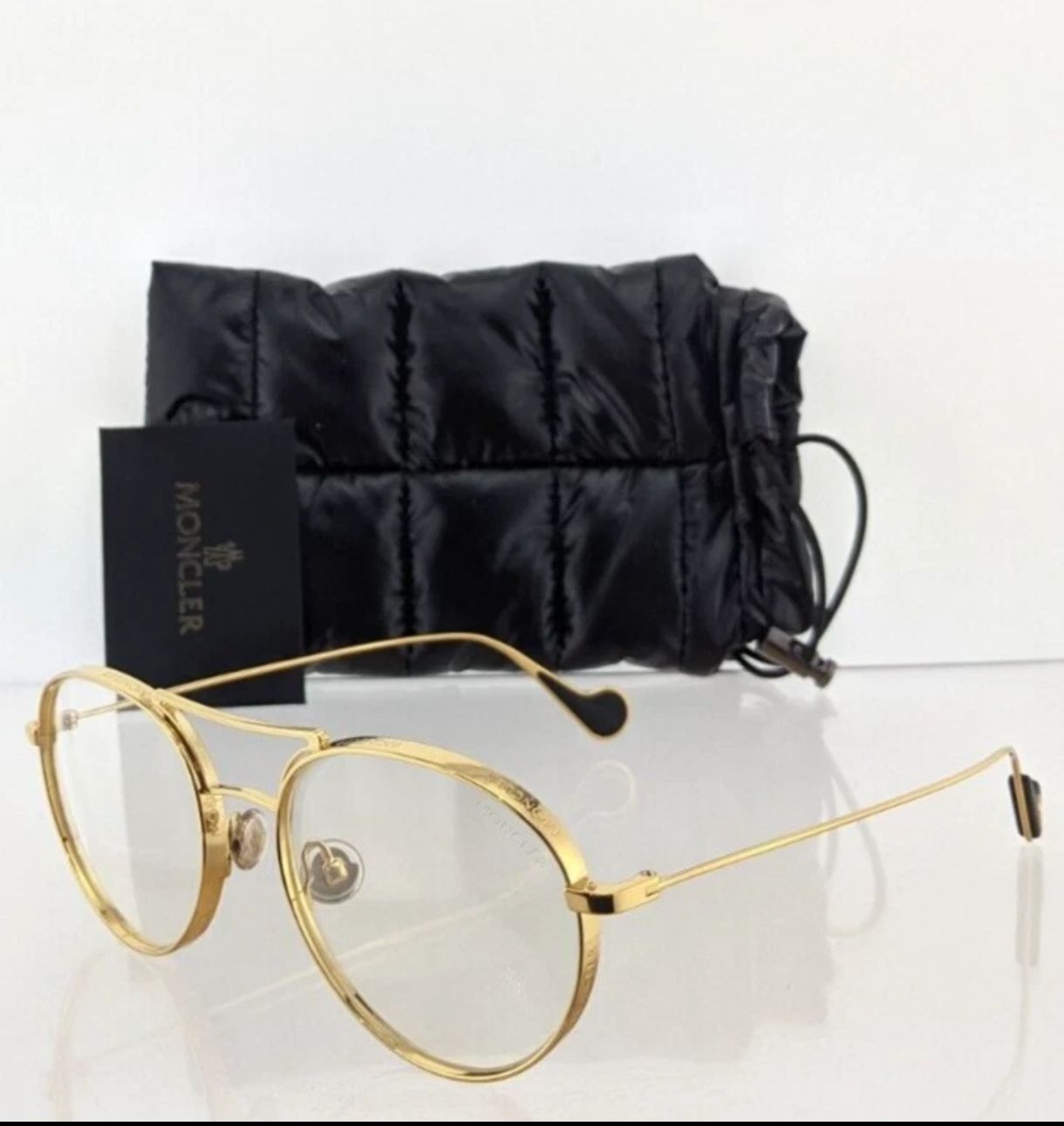 Moncler ML0105 030 ゴールド ラウンド メガネフレーム 54□18-145 メンズ レディース 眼鏡 アイウェア フルリム 正規品 新品 純正ケース付 ギャランティーカード付 EANコード付 モンクレール