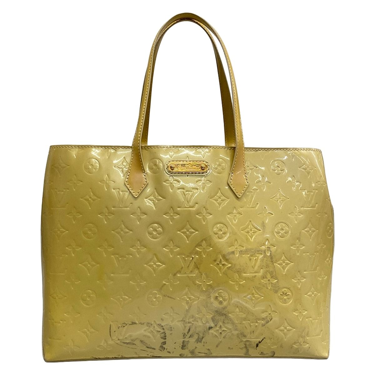 LOUIS VUITTON(ルイヴィトン) ハンドバッグ モノグラムヴェルニ ウィルシャーMM M91441 ブロンコライユ レザー